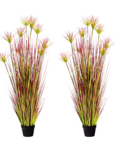 1-SOGA 2X 150cm Purple-Red Artificial Indoor Potted Papyrus Plant Tree Fake Simulation Decorative