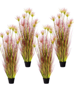 1-SOGA 4X 150cm Purple-Red Artificial Indoor Potted Papyrus Plant Tree Fake Simulation Decorative