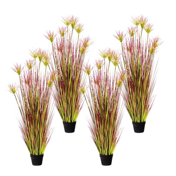 1-SOGA 4X 150cm Purple-Red Artificial Indoor Potted Papyrus Plant Tree Fake Simulation Decorative