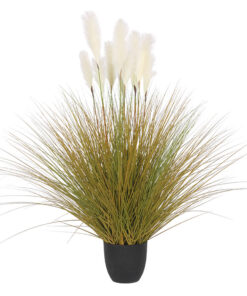 1-SOGA 137cm Artificial Indoor Potted Reed Bulrush Grass Tree Fake Plant Simulation Decorative