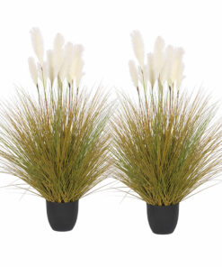 1-SOGA 2X 137cm Artificial Indoor Potted Reed Bulrush Grass Tree Fake Plant Simulation Decorative