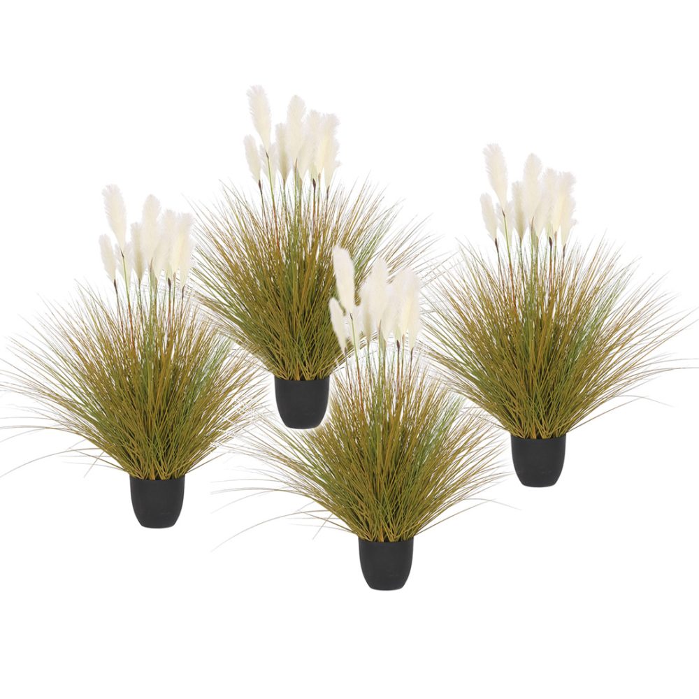 1-SOGA 4X 137cm Artificial Indoor Potted Reed Bulrush Grass Tree Fake Plant Simulation Decorative