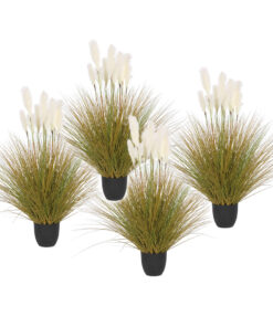 1-SOGA 4X 137cm Artificial Indoor Potted Reed Bulrush Grass Tree Fake Plant Simulation Decorative