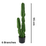 2-SOGA 95cm Green Artificial Indoor Cactus Tree Fake Plant Simulation Decorative 2 Heads