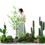 6-SOGA 95cm Green Artificial Indoor Cactus Tree Fake Plant Simulation Decorative 2 Heads