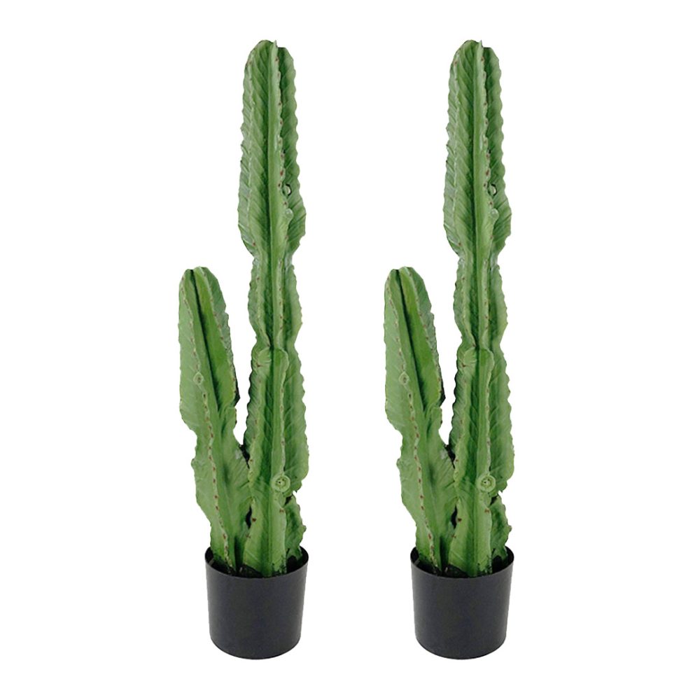 1-SOGA 2X 95cm Green Artificial Indoor Cactus Tree Fake Plant Simulation Decorative 2 Heads