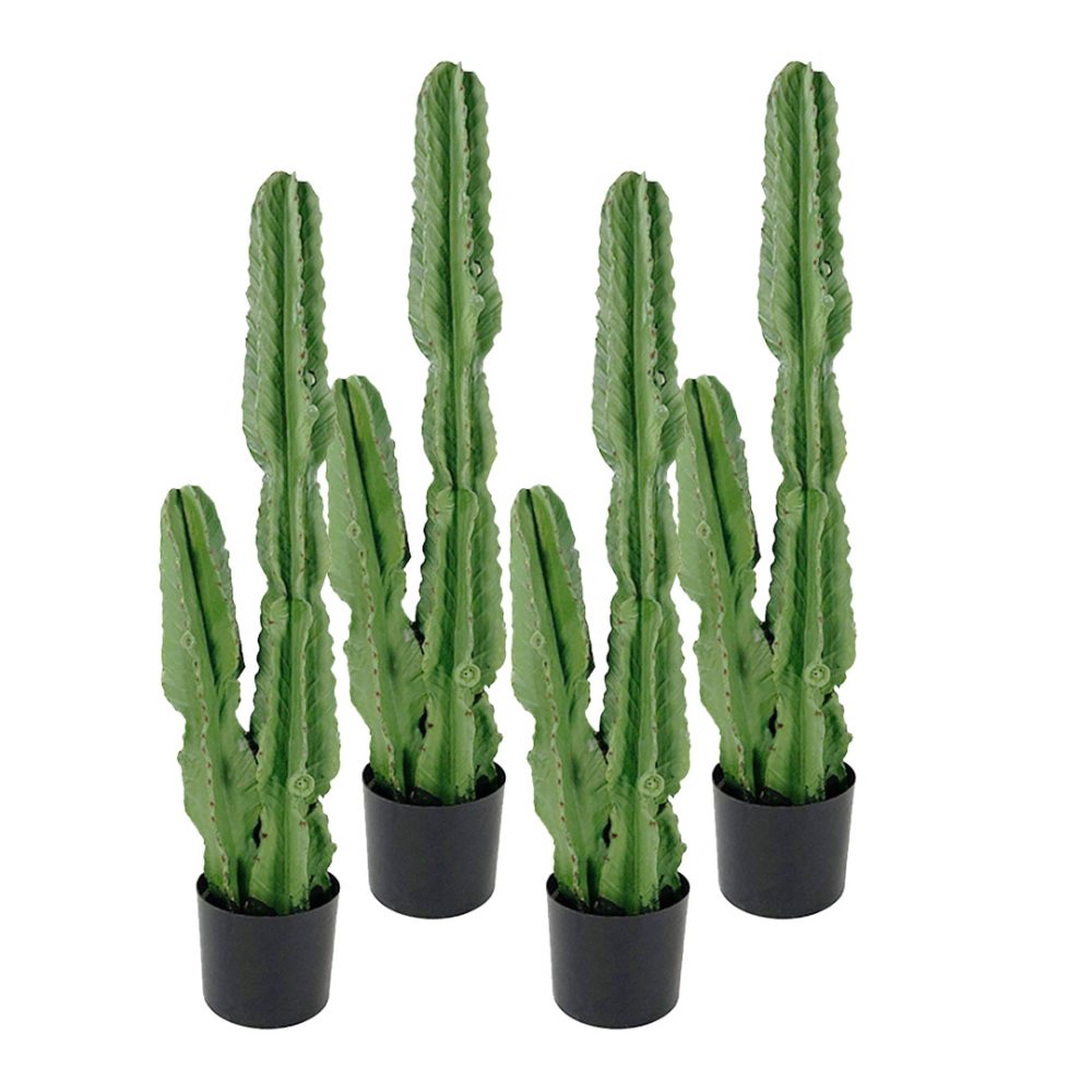 1-SOGA 4X 95cm Green Artificial Indoor Cactus Tree Fake Plant Simulation Decorative 2 Heads