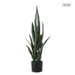 1-SOGA 95cm Sansevieria Snake Artificial Plants with Black Plastic Planter Greenery