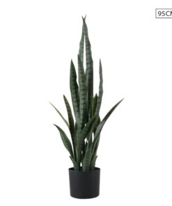 1-SOGA 95cm Sansevieria Snake Artificial Plants with Black Plastic Planter Greenery