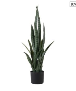 1-SOGA 97cm Sansevieria Snake Artificial Plants with Black Plastic Planter Greenery