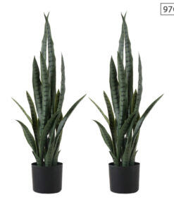 1-SOGA 2X 97cm Sansevieria Snake Artificial Plants with Black Plastic Planter Greenery