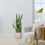 4-SOGA 2X 97cm Sansevieria Snake Artificial Plants with Black Plastic Planter Greenery