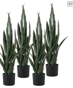 1-SOGA 4X 97cm Sansevieria Snake Artificial Plants with Black Plastic Planter Greenery
