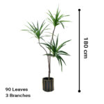 2-SOGA 2X 180cm Green Artificial Indoor Brazlian Iron Tree Fake Plant Decorative 3 Heads