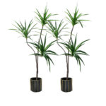 1-SOGA 2X 180cm Green Artificial Indoor Brazlian Iron Tree Fake Plant Decorative 3 Heads