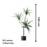 2-SOGA 4X 180cm Green Artificial Indoor Brazlian Iron Tree Fake Plant Decorative 3 Heads