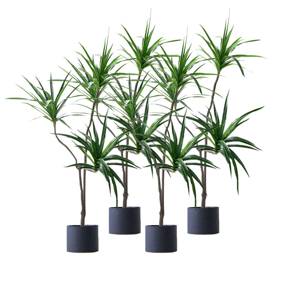 1-SOGA 4X 180cm Green Artificial Indoor Brazlian Iron Tree Fake Plant Decorative 3 Heads