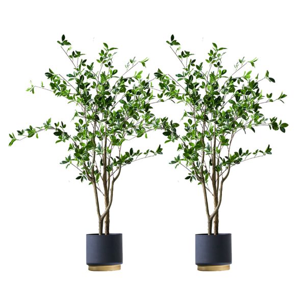 1-SOGA 2X 120cm Green Artificial Indoor Watercress Tree Fake Plant Simulation Decorative