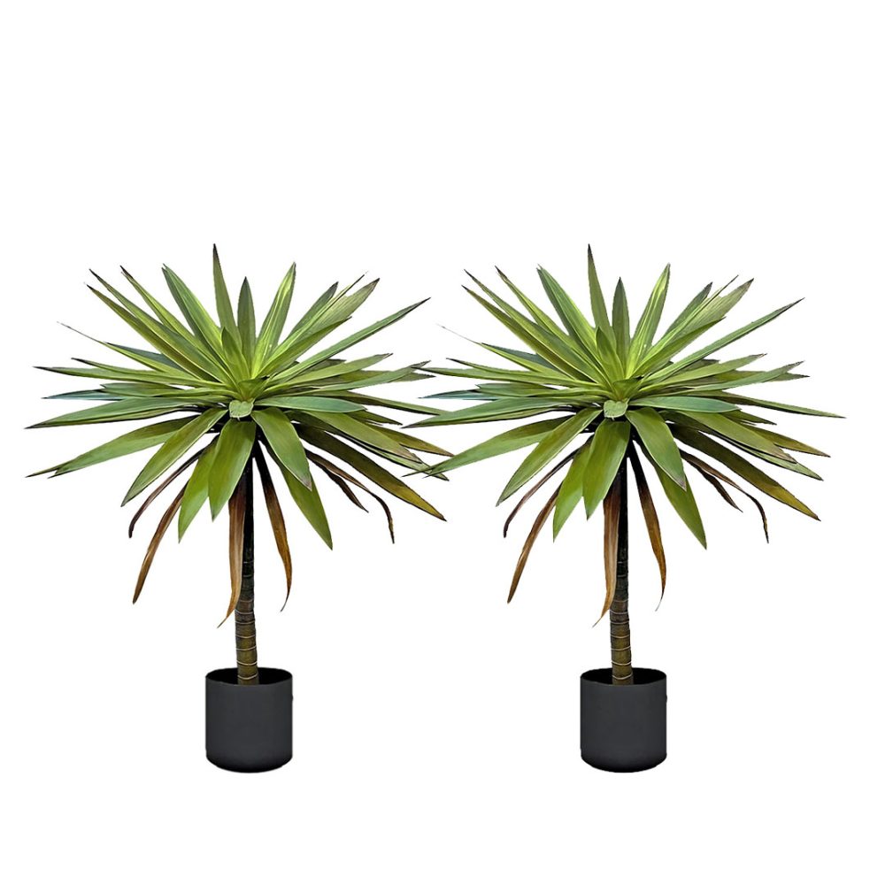 1-SOGA 2X  90cm Yucca Tree Giant Palm Lily Living Room Artificial Plant Home Accent Decor