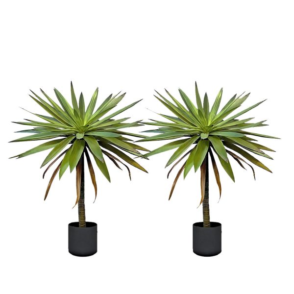 1-SOGA 2X  90cm Yucca Tree Giant Palm Lily Living Room Artificial Plant Home Accent Decor