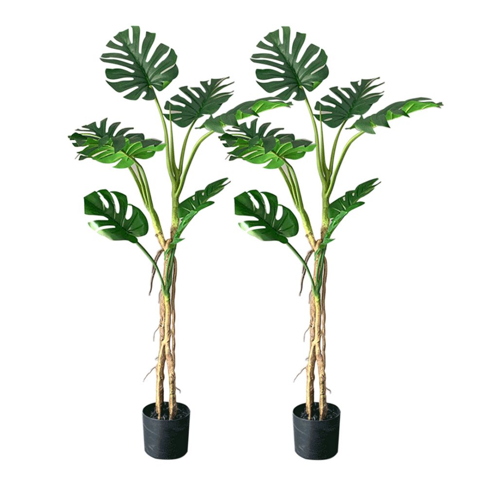 1-SOGA 2X 160cm Tropical Monstera Palm Artificial Plant Tree