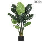 1-SOGA 113cm Artificial Indoor Potted Turtle Back Fake Decoration Tree Flower Pot Plant