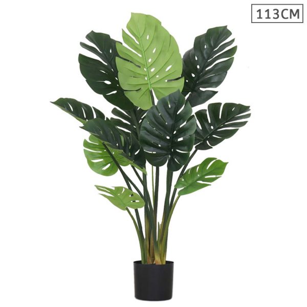 1-SOGA 113cm Artificial Indoor Potted Turtle Back Fake Decoration Tree Flower Pot Plant