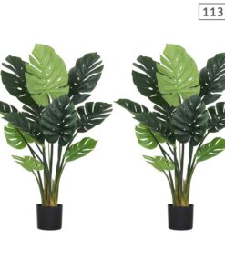 1-SOGA 2X 113cm Artificial Indoor Potted Turtle Back Fake Decoration Tree Flower Pot Plant
