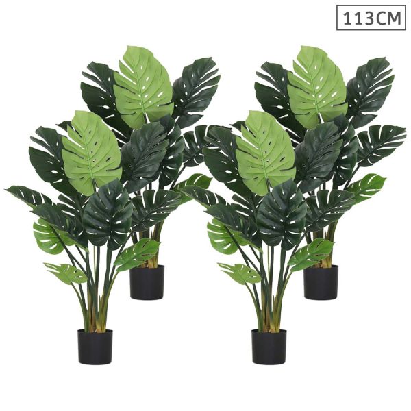 1-SOGA 4X 113cm Artificial Indoor Potted Turtle Back Fake Decoration Tree Flower Pot Plant