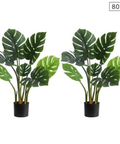 1-SOGA 2X 80cm Artificial Indoor Potted Turtle Back Fake Decoration Tree Flower Pot Plant
