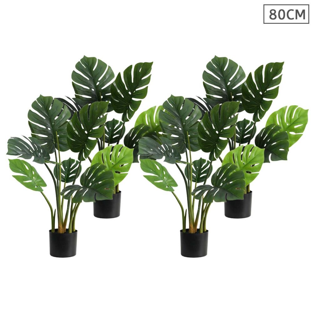 1-SOGA 4X 80cm Artificial Indoor Potted Turtle Back Fake Decoration Tree Flower Pot Plant