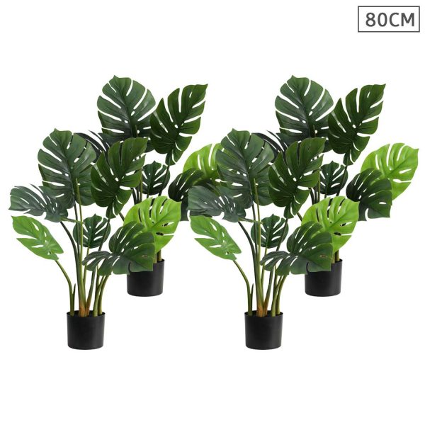 1-SOGA 4X 80cm Artificial Indoor Potted Turtle Back Fake Decoration Tree Flower Pot Plant