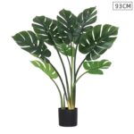 1-SOGA 93cm Artificial Indoor Potted Turtle Back Fake Decoration Tree Flower Pot Plant