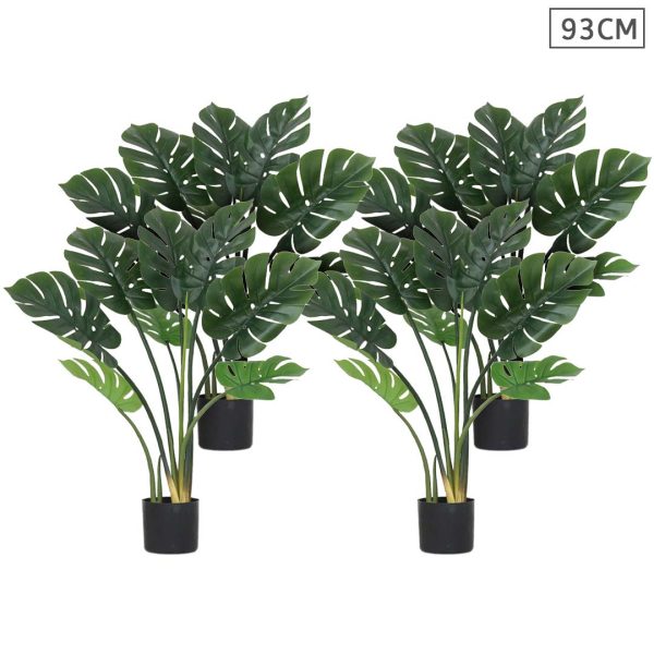 1-SOGA 4X 93cm Artificial Indoor Potted Turtle Back Fake Decoration Tree Flower Pot Plant
