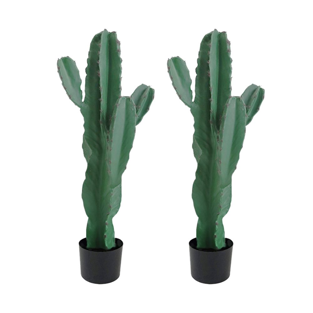 1-SOGA 2X 70cm Green Artificial Indoor Cactus Tree Fake Plant Simulation Decorative 5 Heads