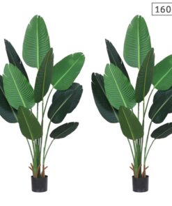 1-SOGA 2X 160cm Artificial Green Indoor Traveler Banana Fake Decoration Tree Flower Pot Plant