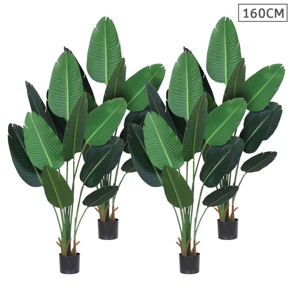 1-SOGA 4X 160cm Artificial Green Indoor Traveler Banana Fake Decoration Tree Flower Pot Plant