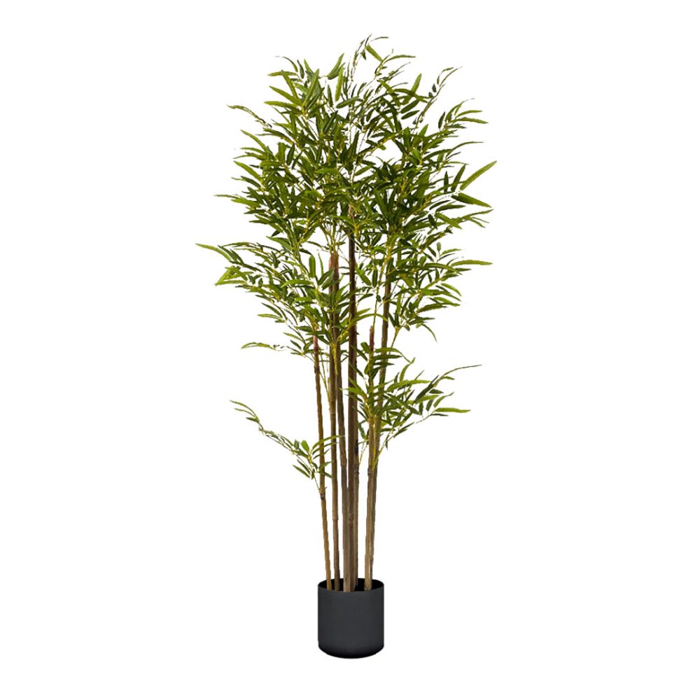 1-SOGA 120cm Lucky Bamboo Tree Bambusa Vulgaris Artificial Plant w/ 7 Branches Home Accent Decor