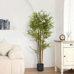 2-SOGA 2X 120cm Lucky Bamboo Tree Bambusa Vulgaris Artificial Plant w/ 7 Branches Home Accent Decor