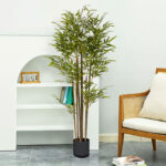 3-SOGA 2X 120cm Lucky Bamboo Tree Bambusa Vulgaris Artificial Plant w/ 7 Branches Home Accent Decor