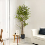 4-SOGA 2X 120cm Lucky Bamboo Tree Bambusa Vulgaris Artificial Plant w/ 7 Branches Home Accent Decor