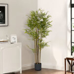 5-SOGA 2X 120cm Lucky Bamboo Tree Bambusa Vulgaris Artificial Plant w/ 7 Branches Home Accent Decor