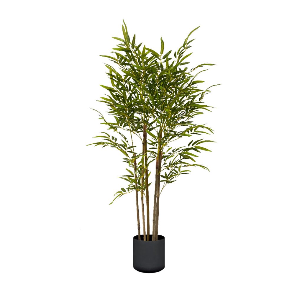 1-SOGA 150cm Lucky Bamboo Tree Bambusa Vulgaris Artificial Plant w/ 7 Branches Home Accent Decor