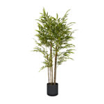 1-SOGA 150cm Lucky Bamboo Tree Bambusa Vulgaris Artificial Plant w/ 7 Branches Home Accent Decor