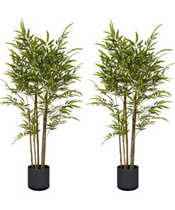 1-SOGA 2X 150cm Lucky Bamboo Tree Bambusa Vulgaris Artificial Plant w/ 7 Branches Home Accent Decor