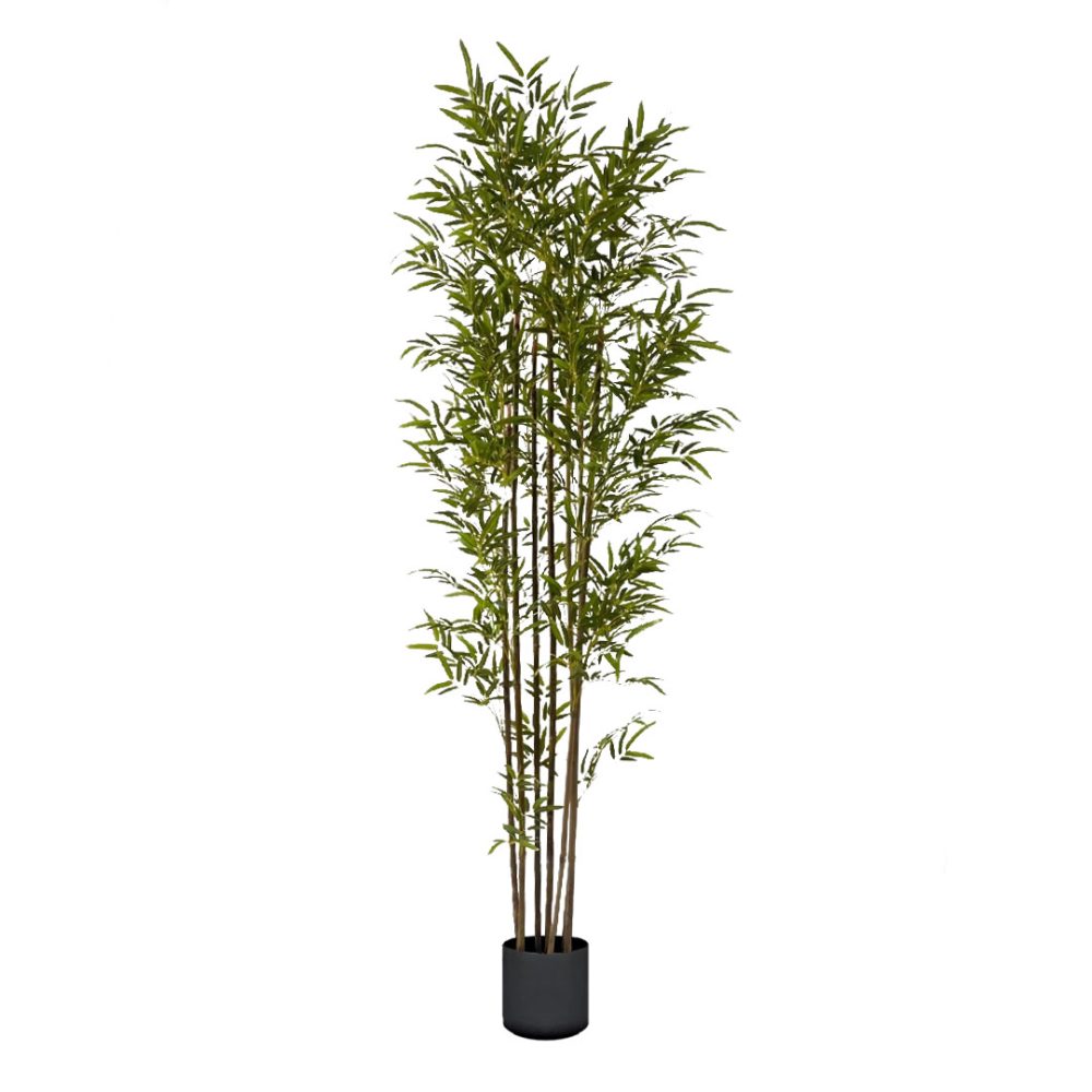 1-SOGA 210cm Lucky Bamboo Tree Bambusa Vulgaris Artificial Plant w/ 7 Branches Home Accent Decor