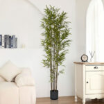 2-SOGA 2X 210cm Lucky Bamboo Tree Bambusa Vulgaris Artificial Plant w/ 7 Branches Home Accent Decor
