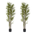 1-SOGA 2X 210cm Lucky Bamboo Tree Bambusa Vulgaris Artificial Plant w/ 7 Branches Home Accent Decor