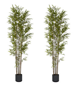 1-SOGA 2X 210cm Lucky Bamboo Tree Bambusa Vulgaris Artificial Plant w/ 7 Branches Home Accent Decor