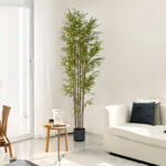4-SOGA 2X 210cm Lucky Bamboo Tree Bambusa Vulgaris Artificial Plant w/ 7 Branches Home Accent Decor
